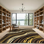 Brown Gold Black Zebra Stripe Rug