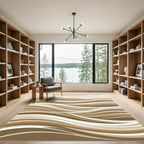 Earthy Toned Abstract Wave Rug