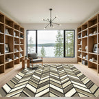 Neutral Tones Herringbone Stripes Rug
