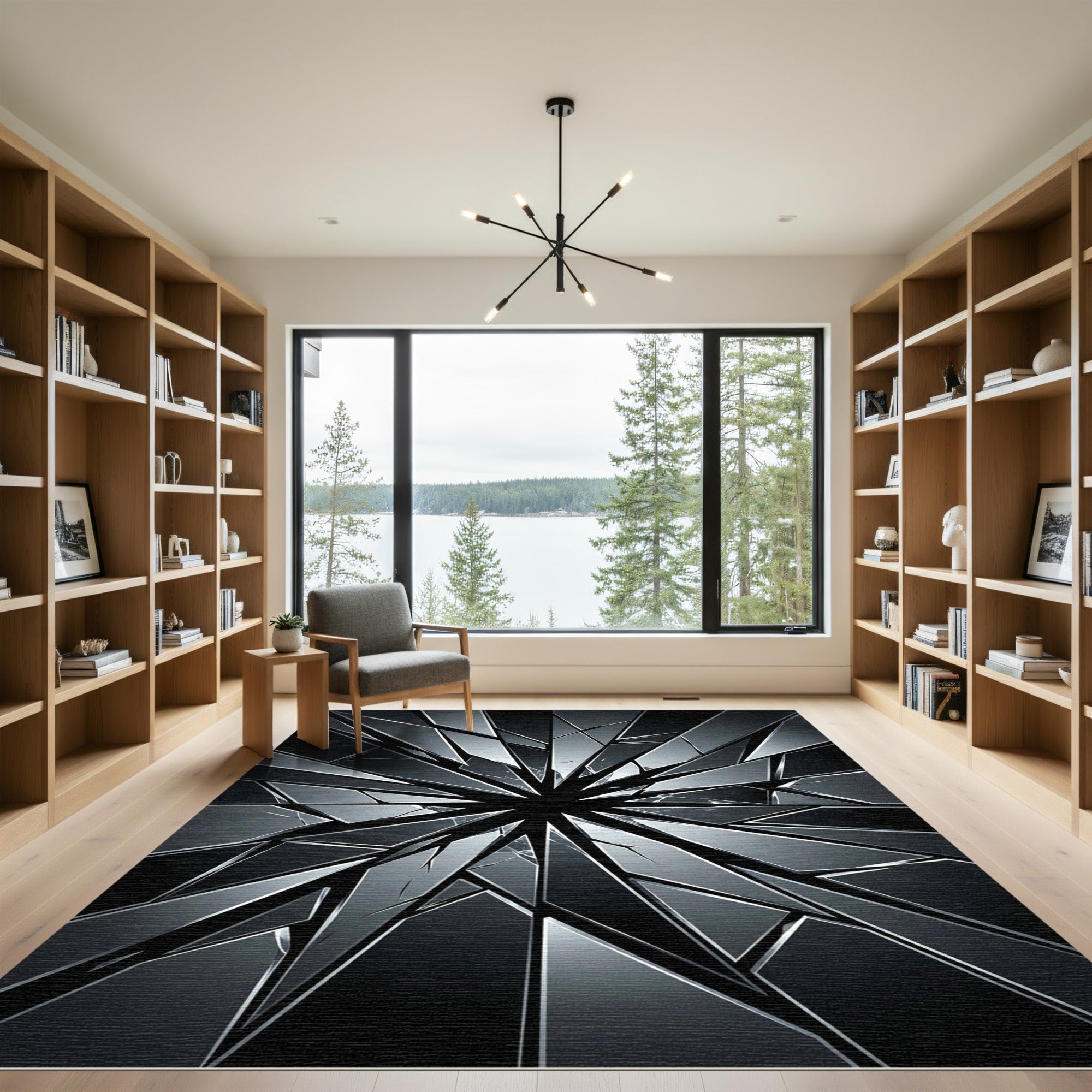 Shattered Glass Crystal Explosion Rug