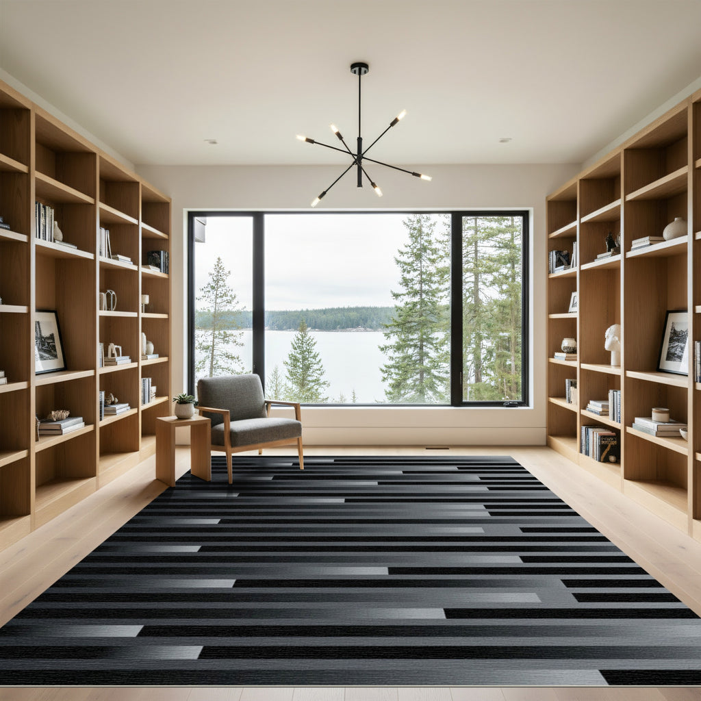Monochromatic Offset Stripe Gradient Rug