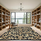 Gilded Ornate Swirl Flourish Accents Rug