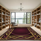 Regal Gold Crimson Rope Border Rug