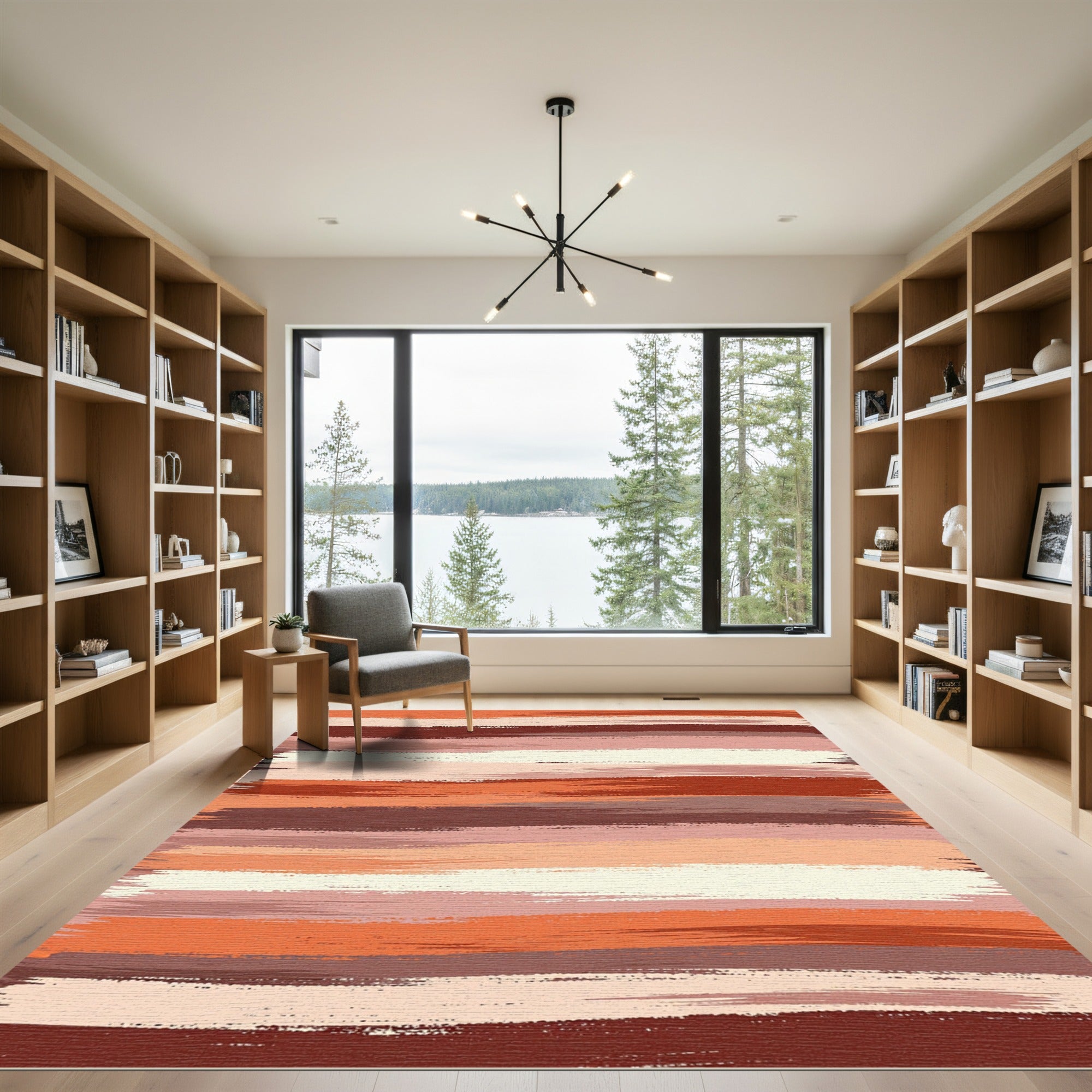 Earthy Brushstroke Stripe Rug