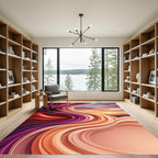 Abstract Sunset Swirls Rug