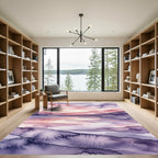 Ethereal Watercolor Mountain Sunset Landscape Rug
