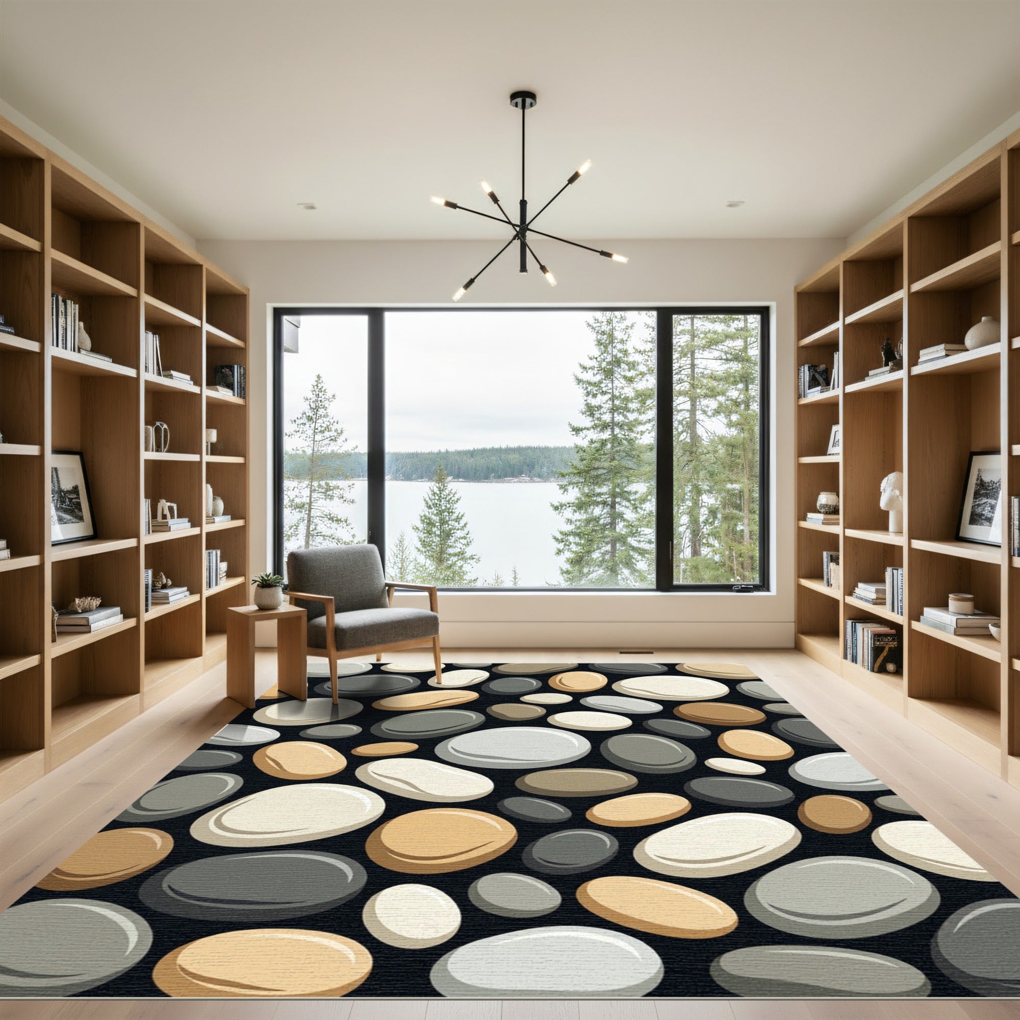 Pebble Texture Neutral Smooth Stones Rug