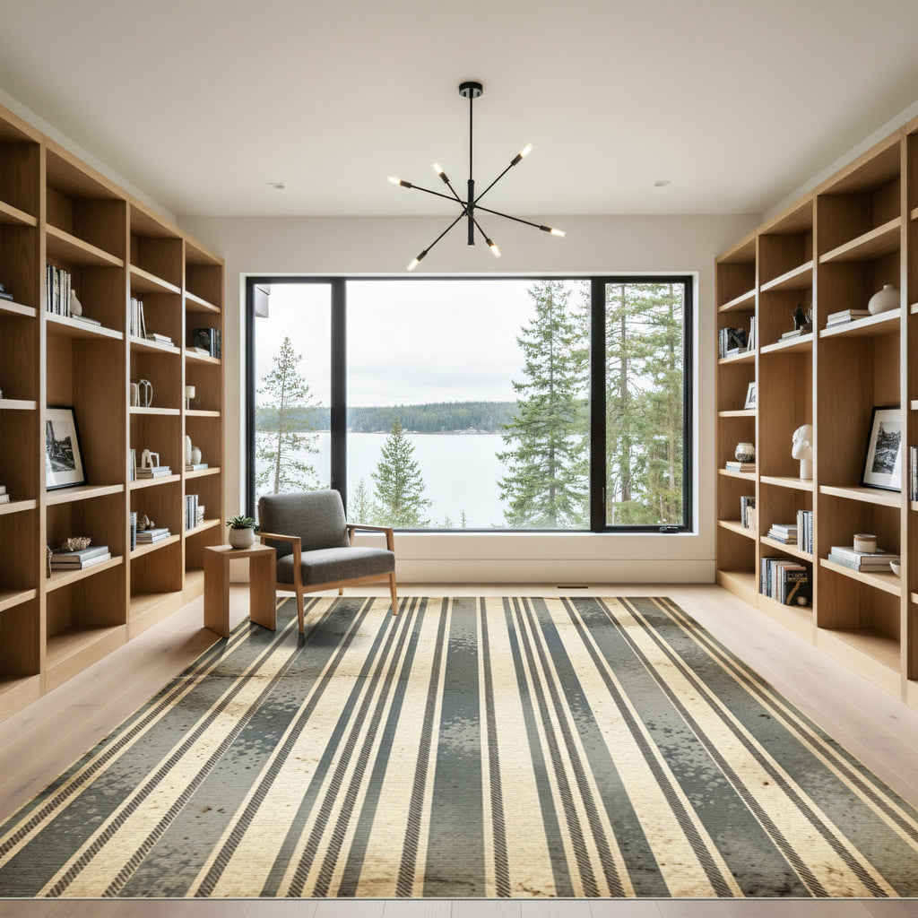 Vintage Tonal Stripe Texture Rug
