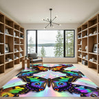 Iridescent Butterfly Kaleidoscope Wing Area Rug
