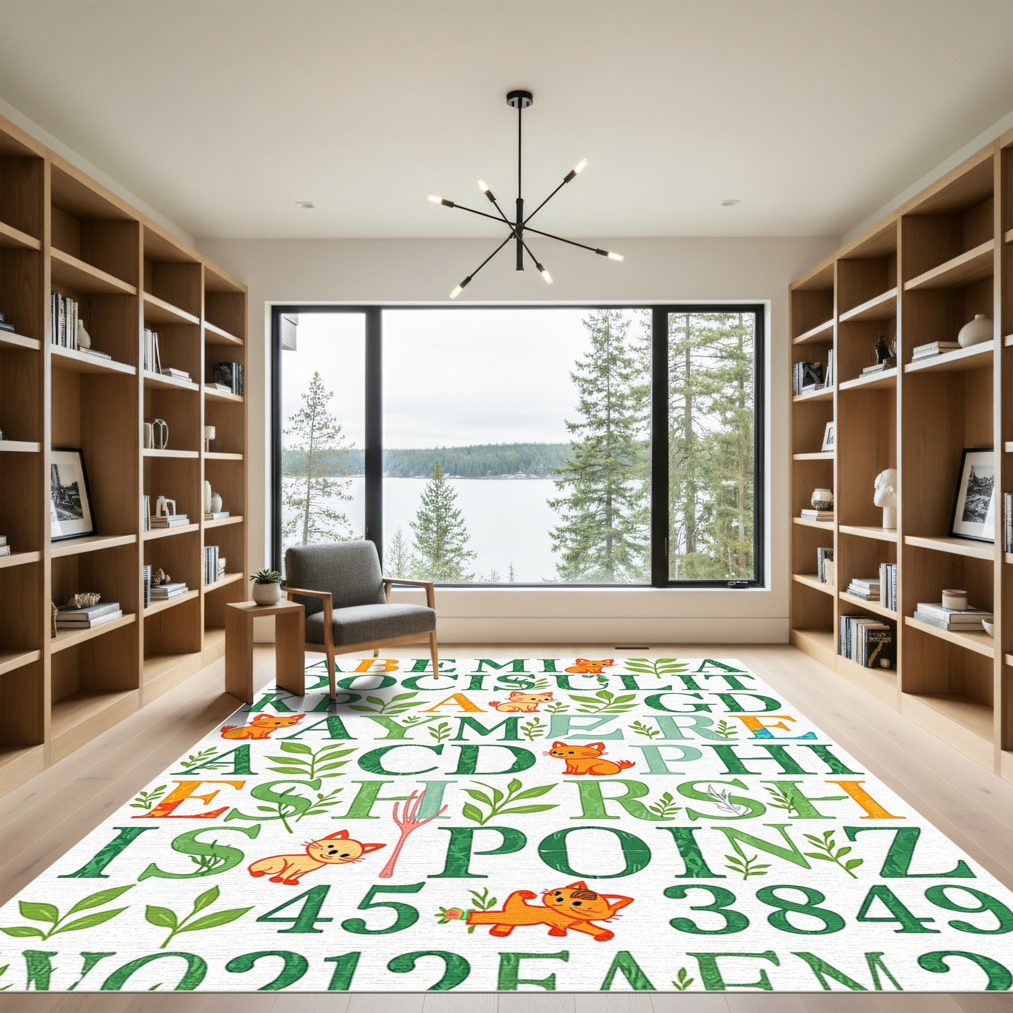 Whimsical Cats And Alphabet Garden Rug