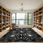 Celestial Monochrome Starburst Radiant Rug