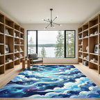 Celestial Starry Sky Swirling Clouds Rug