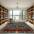 Celestial Tree of Life Birds Pomegranates Rug