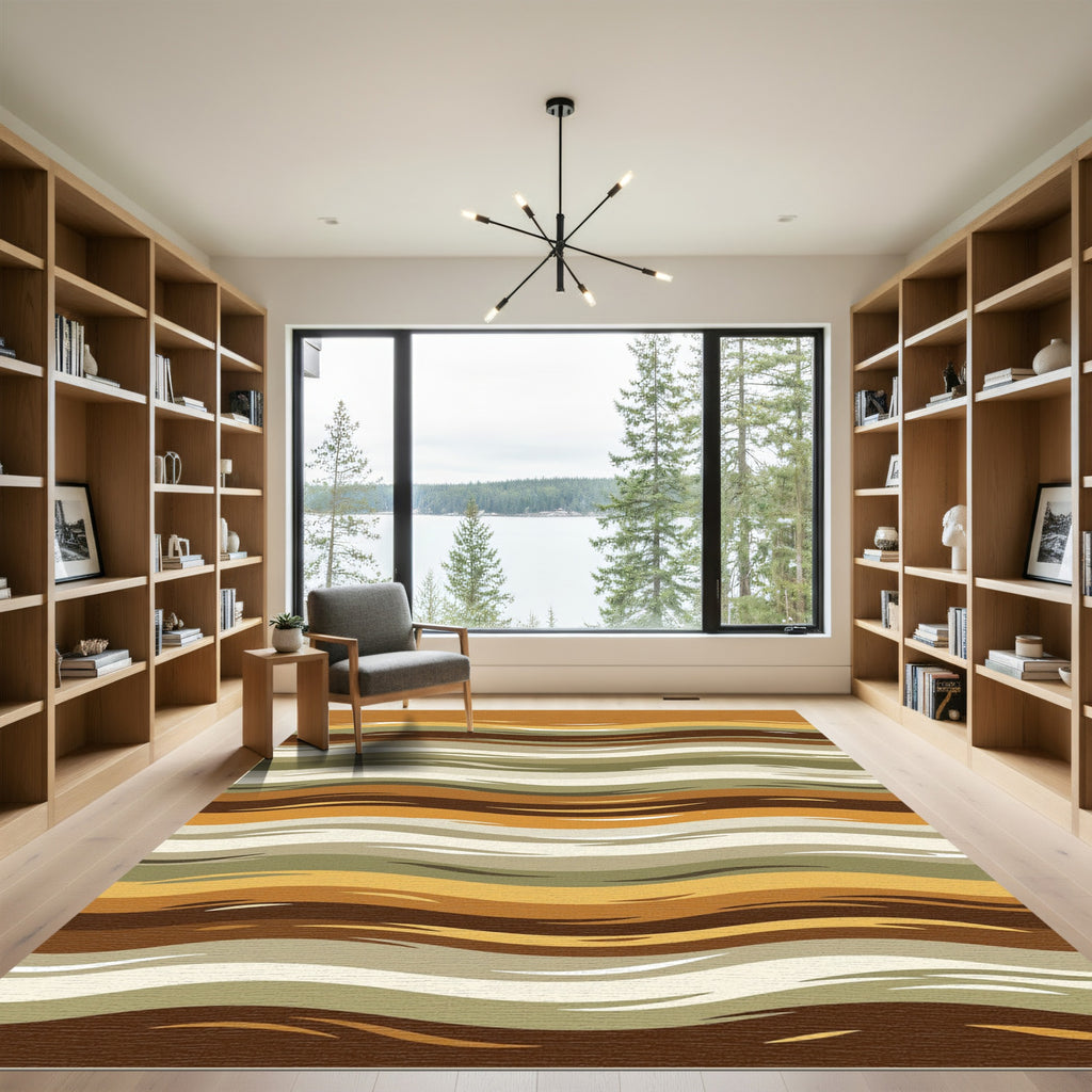 Warm Toned Organic Streaks Rug