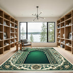 Emerald Floral Arch Ornamental Border Rug