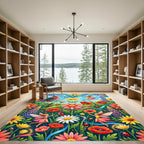 Whimsical Fairy Garden Floral Meadow Rug