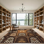 Golden Arched Lattice Geometric Wall Art Rug