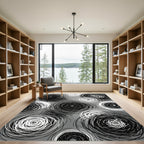 Monochromatic Scribble Swirls Rug