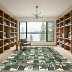 Sage Botanical Lattice Ivy Morning Glory Rug