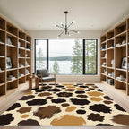 Earthy Brown Animal Spot Brushstroke Rug