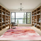 Ethereal Watercolor Sunset Abstract Wash Rug