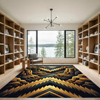 Golden Canyon Mountain Abstract Rug