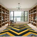 Modern Sharp Golden Yellow Chevron Rug