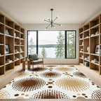 Brown and Beige Polka Dot Squares Rug