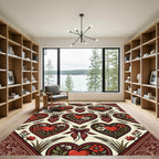 Crimson Heart Floral Garden Repeat Rug