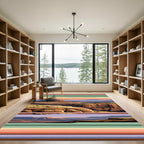 Desert Mesa Striped Southwest Landscape Rug