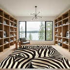 Bold Zebra Stripe Overlay Rug