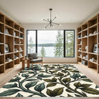Classical Botanical Twining Leaf Vine Rug