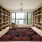 Ornate Copper Heart Swirls Rug