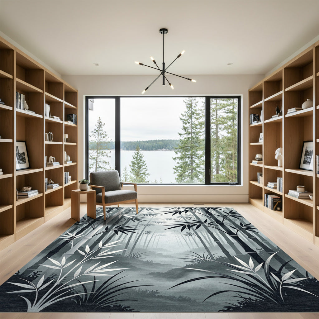 Monochromatic Bamboo Forest Meadow Rug