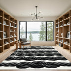 Black Twisted Rope Texture Rug