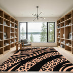 Peach and Black Zebra Leopard Fusion Rug