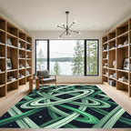 Intertwined Emerald Rings Cosmic Rug
