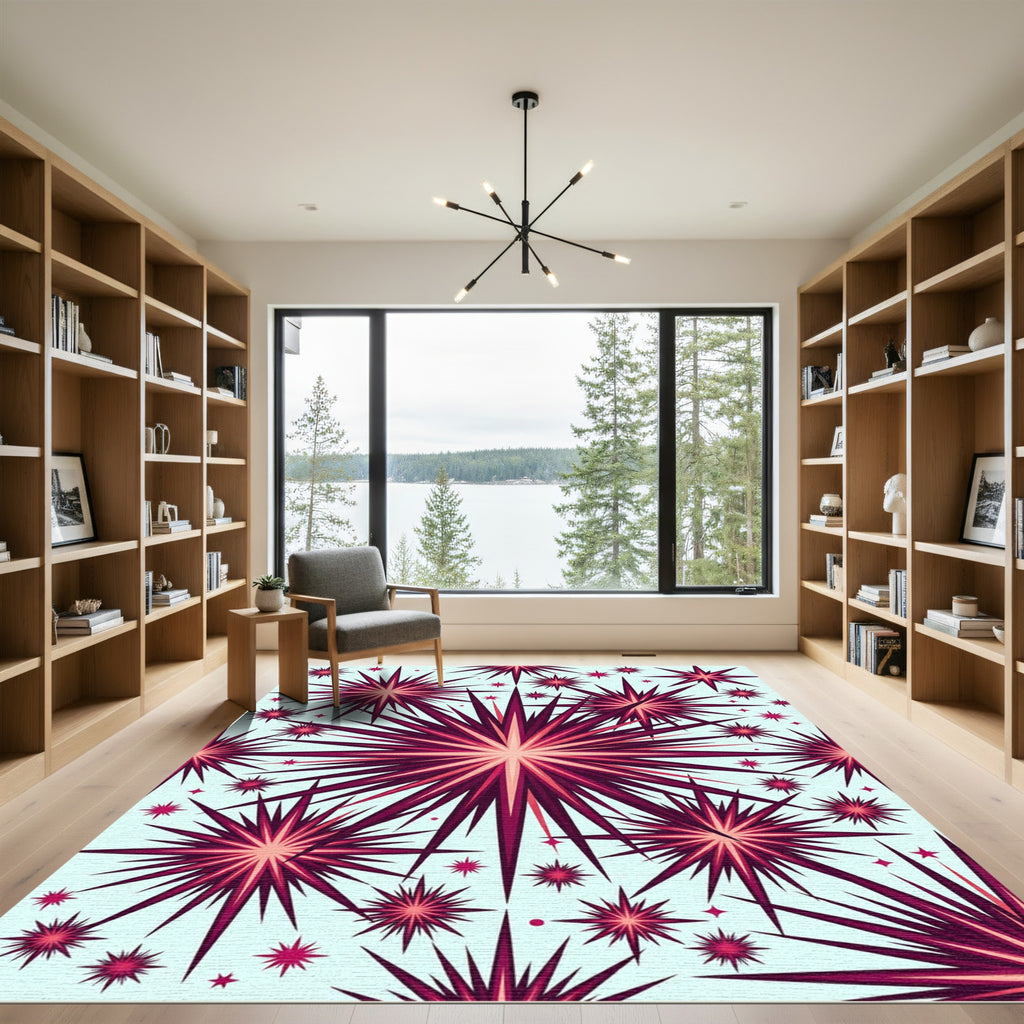 Radiant Pink Starburst Scatter Rug