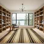 Vintage Sepia Neutral Vertical Stripe Rug