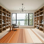 Warm Amber Gradient Vertical Stripes Rug
