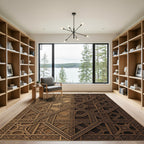 Antique Gold Geometric Interlace Rug