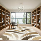 Contemporary Earth Tone Abstract Swirl Rug
