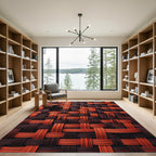 Woven Orange Brown Textile Texture Rug
