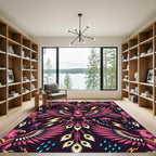 Vibrant Pink Eagle Lightning Storm Rug