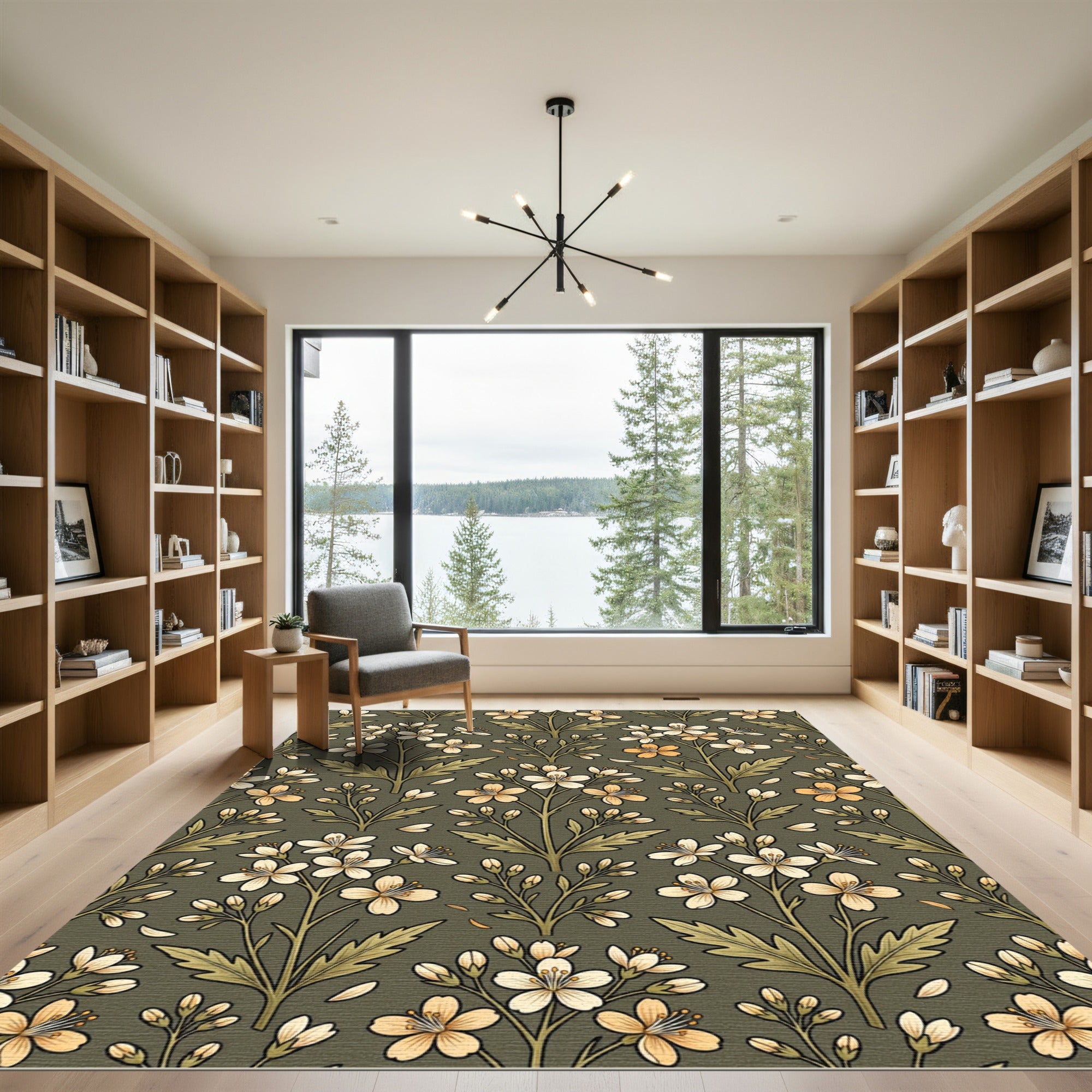 Botanical Cream Flower Arrangement Rug