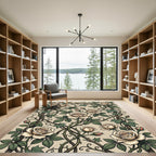 Cream Rose and Ivy Garden Vine Rug