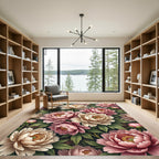 Blushing Peony Botanical Garden Arrangement Rug
