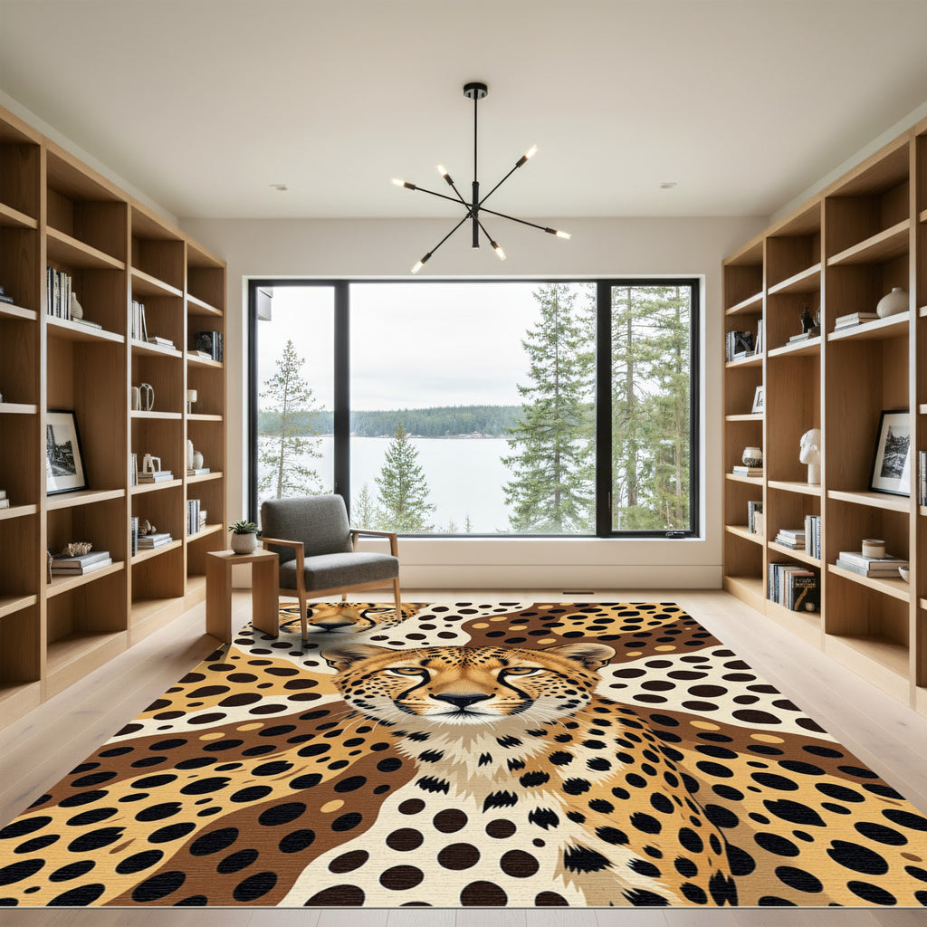 Bold Cheetah Spots Abstract Wildlife Rug