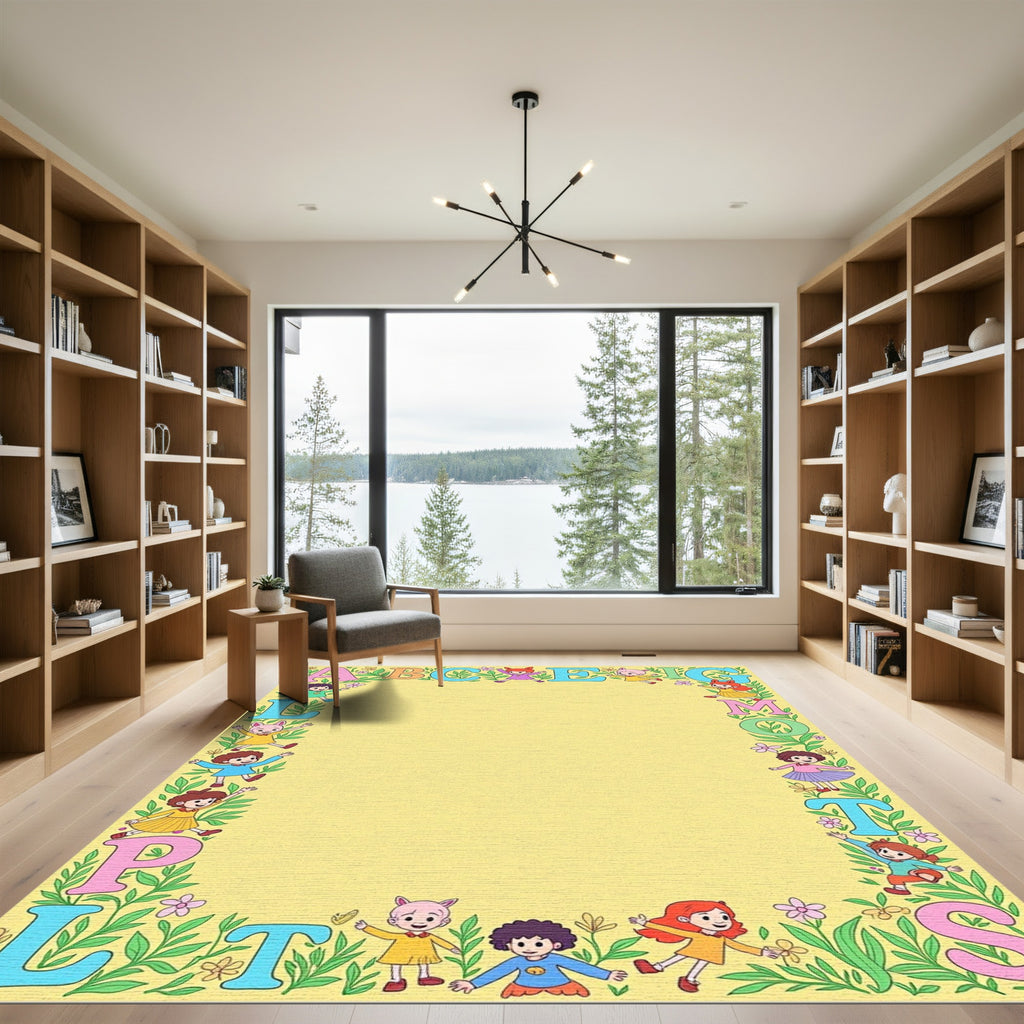 Alphabet Garden With Cheerful Children Rug