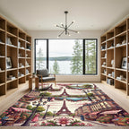 Parisian Eiffel Tower Floral Landscape Rug